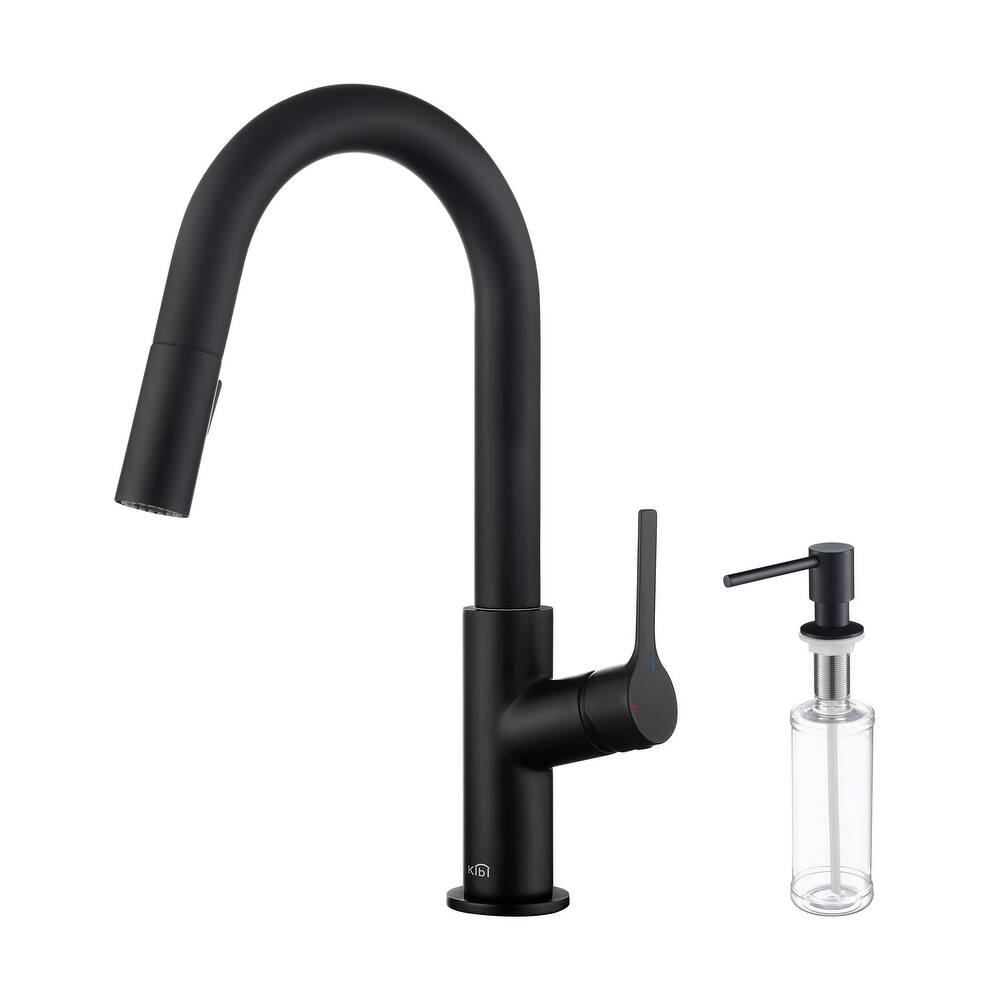 Fusion Single Handle Pull Down Kitchen & Bar Sink Faucet with Soap Dispenser