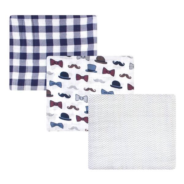 slide 1 of 1, Little Treasure Baby Boy Cotton Muslin Swaddle Blankets, Handsome Fella, One Size - Handsome Fella - One Size One Size - Handsome Fella