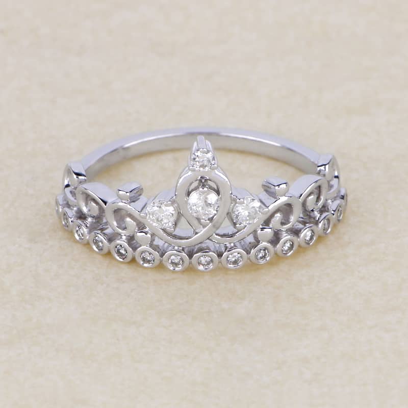 1/4ct TDW Diamond Crown Ring in 10k Gold by De Couer