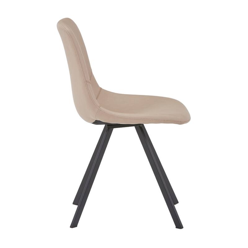 Markley Modern PU Leather Upholstered Ergonomic Mid-Back Accent Chair with Metal Legs for Home Kitchen or Living Room (Set of 4)