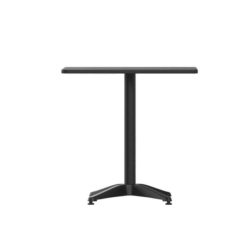27.5" Square Aluminum Smooth Top Indoor-Outdoor Table with Base