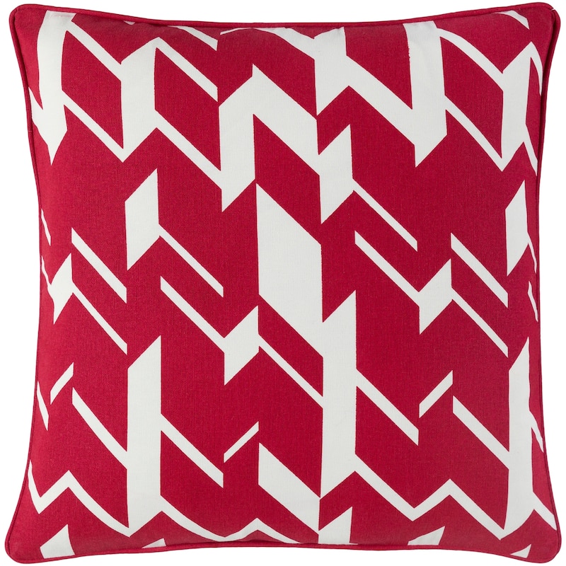 Tempestas Stormy Holiday Bright RedDown or Poly Filled Throw Pillow 18-inch