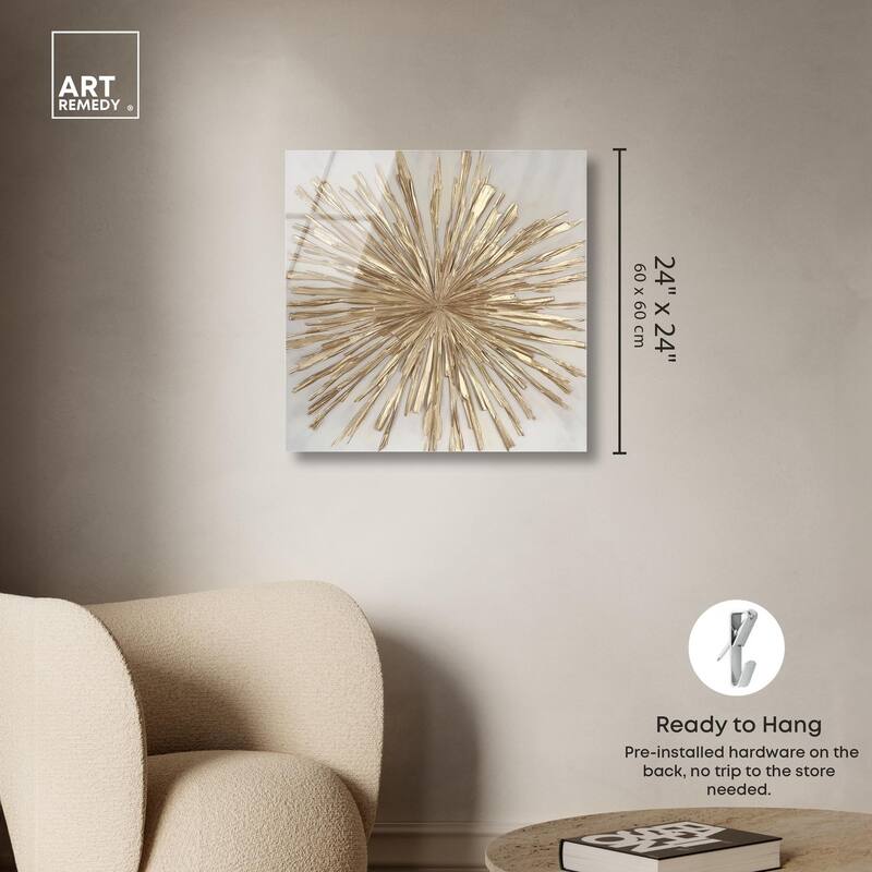 Golden Zenith Acrylic by Art Remedy, Ready to Hang