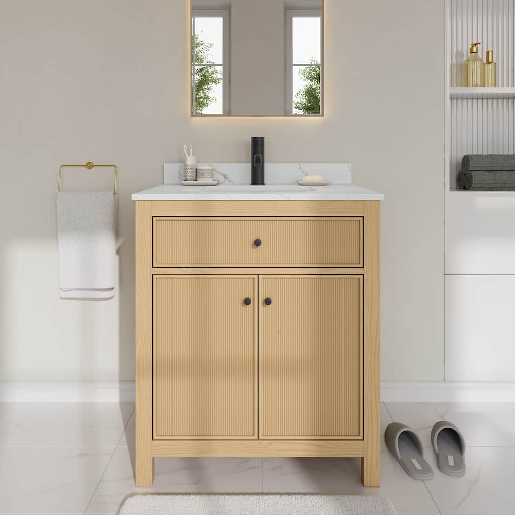 Wyndham Collection WCF9292-30S-QTZ-UNSMXX Pendry 30" Free Standing