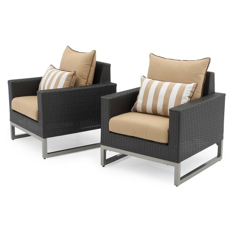 Milo Espresso 4 Piece Sunbrella Outdoor Patio Seating Set