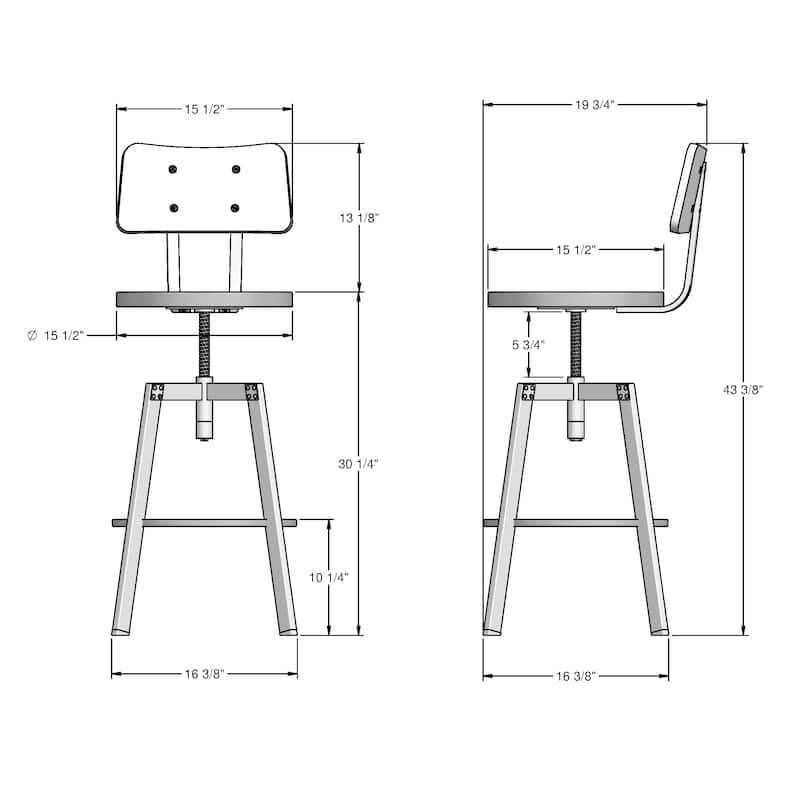 Amisco Woodland Adjustable Stool