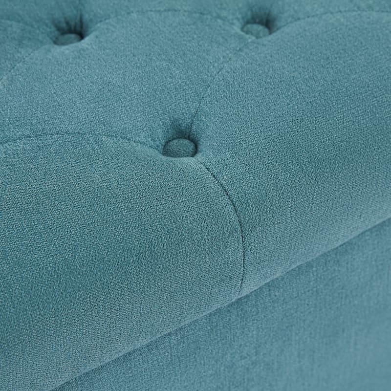 Button-Tufted Storage Bench Ottoman with Solid Wood Legs for Bedroom 50"W x 17.5"D x 18"H