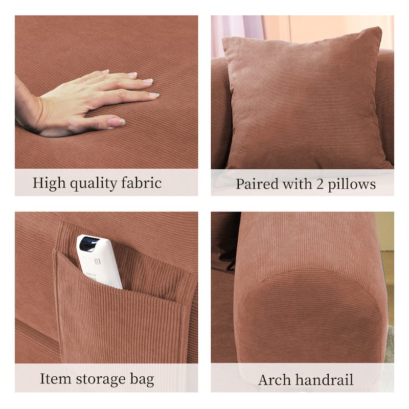 3-in-1 Convertible Sleeper Sofa with Pillows & Storage