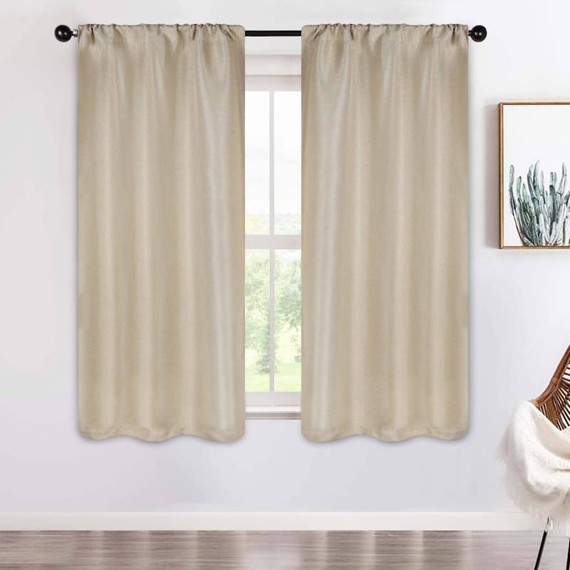 Superior Jaxon Washable Room Darkening Curtains, Set of 2 Panels