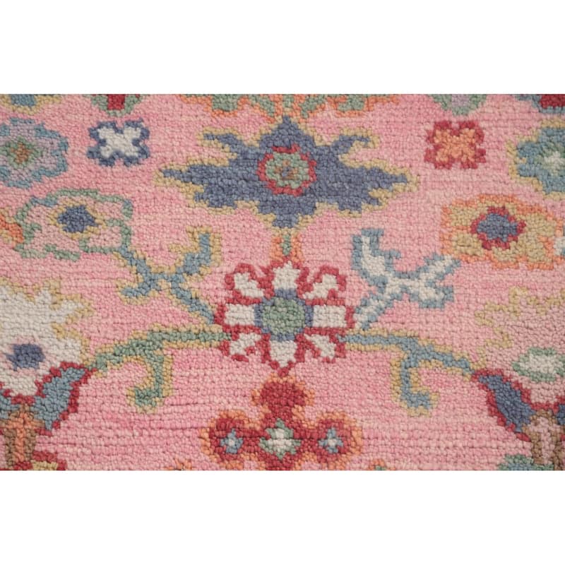 All-Over Pink Oushak Oriental Accent Rug Wool Carpet - 2'8"x 5'10"