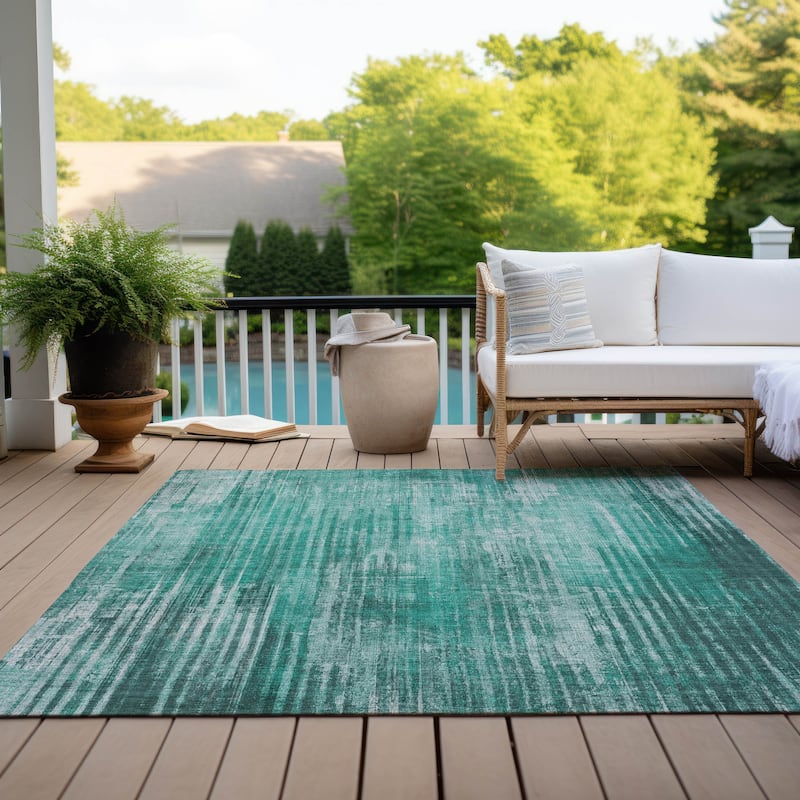 Machine Washable Indoor/ Outdoor Chantille Modern Ombre Rug