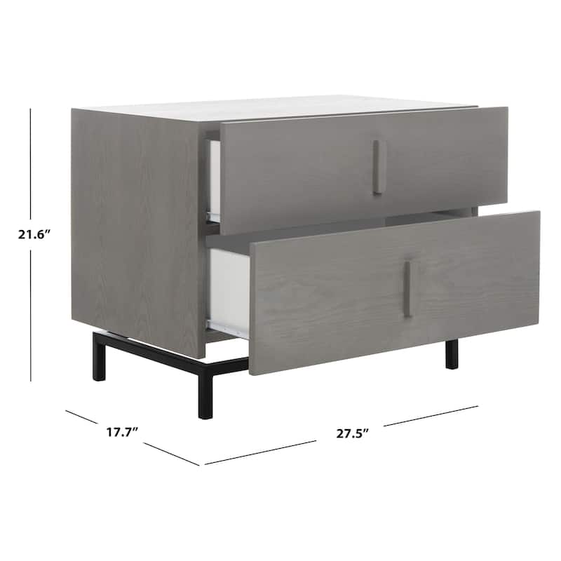 SAFAVIEH Herschel Grey/ Black Storage Cabinet - 27.5" x 17.6" x 21.6"