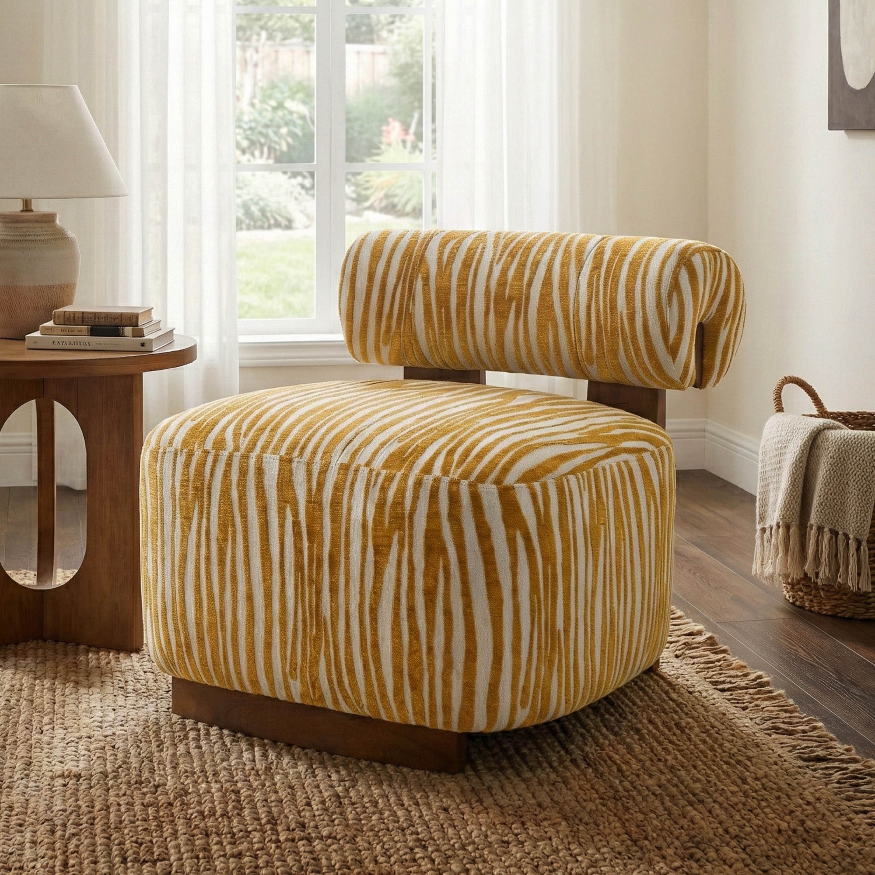 Furniture of America Orynt Modern Zebra Upholstered Accent Chair