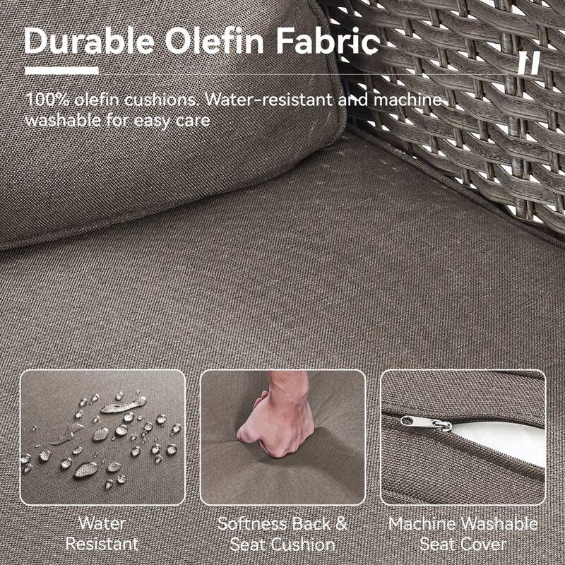 Gymojoy Patio Furniture Set Outdoor Wicker Swivel Glider Chairs Set