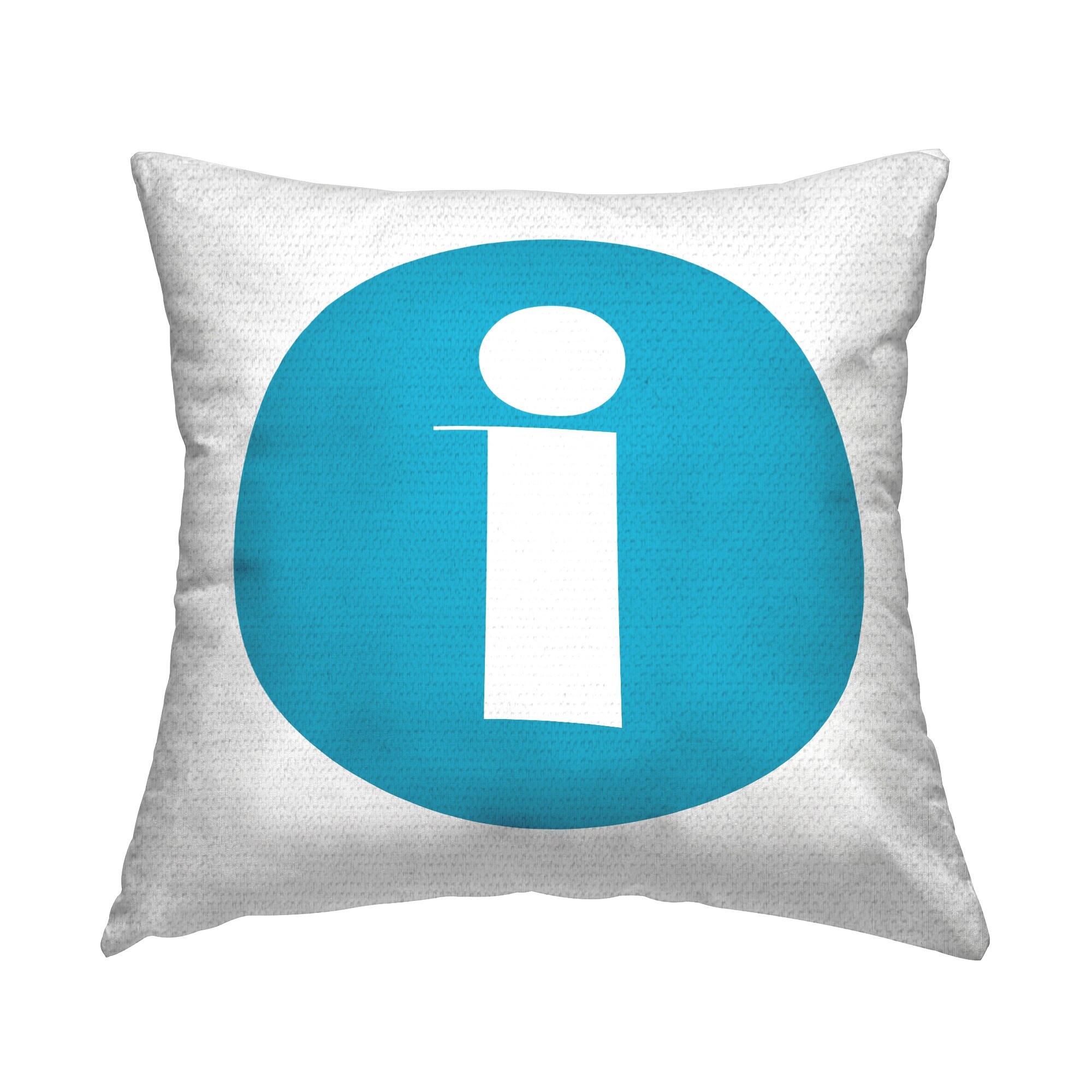 Stupell Blue Initial Printed Outdoor Throw Pillow Design by Lil' Rue