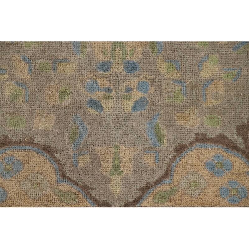 Hand Knotted Oriental 100% Wool Carpet Traditional Medallion Greys & Charcoal Tabriz Area Rug - 10' 11'' X 8' 5''