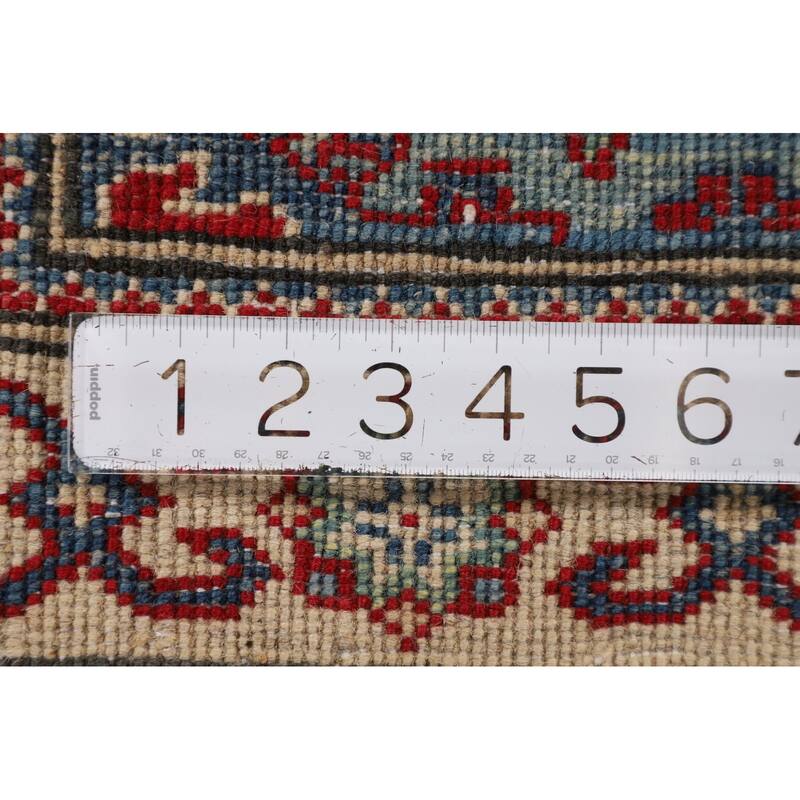 Light Blue Kazak Oriental Runner Rug Hallway Hand-Knotted Wool Carpet - 2'1" x 5'9"