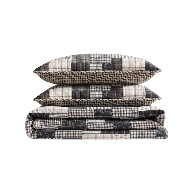Eddie Bauer Antique Cotton Brown Quilt Set