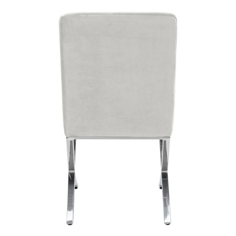 SAFAVIEH Merrilee Glam Black Chrome Tufted Side Chair - 19Wx23Dx35H