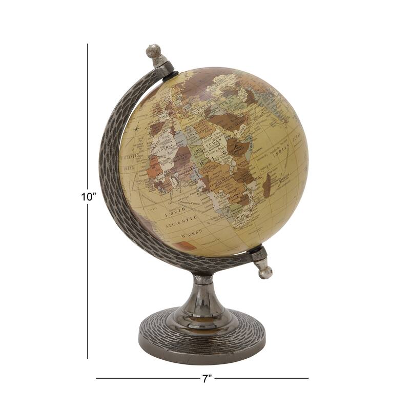 Aluminum Metal Globe - Brown - Roche River Decor - 7"W x 7"L x 10"H