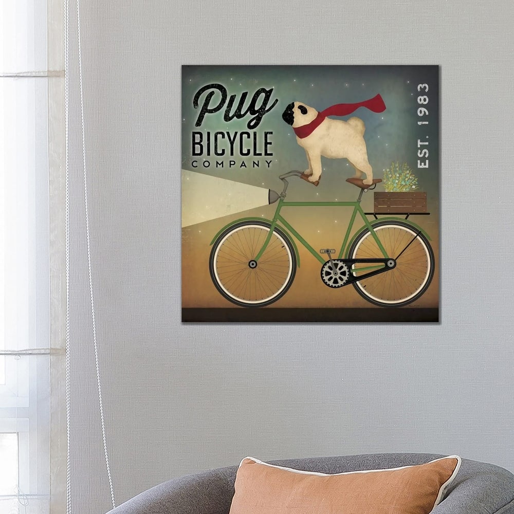 iCanvas "Pug Bicycle Co." by Ryan Fowler Canvas Print