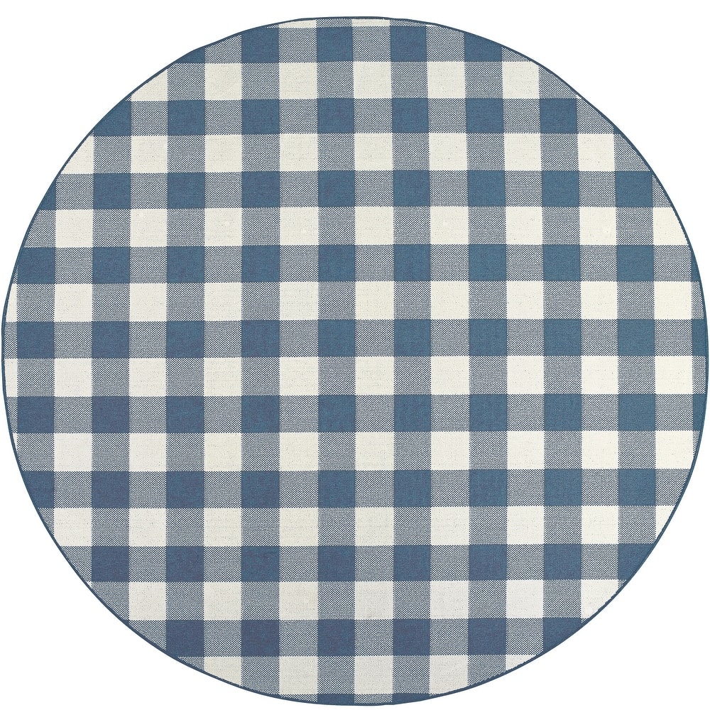 Style Haven Gingham Check Indoor/Outdoor Area Rug..