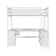 preview thumbnail 11 of 32, Sturdy Wood Loft Bed Frame with U-shaped Desktop,Storage Shelves, 1 Cabinet and 2 Drawers,Full Size