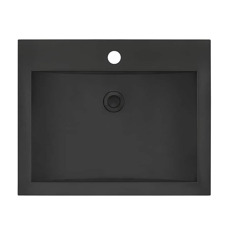 Ruvati 21 x 17 inch Gunmetal Black Drop-in Topmount Bathroom Sink Stainless Steel - 21 x 17 - 21 x 17