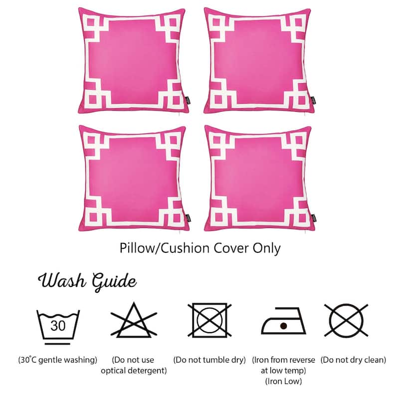 Geometric Greek Key Decorative Throw Pillow Cover Set (Set of 4)
