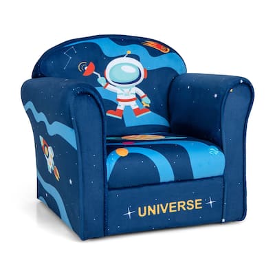 Costway Kids Sofa Toddler Upholstered Armrest Chair with Solid Wooden - See Details
