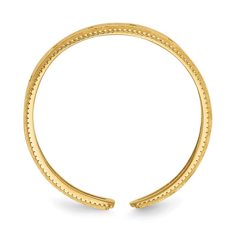 Curata 14 karat Yellow Gold Solid Textured Polished Diamond Shapes Toe Ring