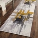preview thumbnail 21 of 60, World Rug Gallery Modern Abstract Art Area Rug 2' x 7' Runner - Gold