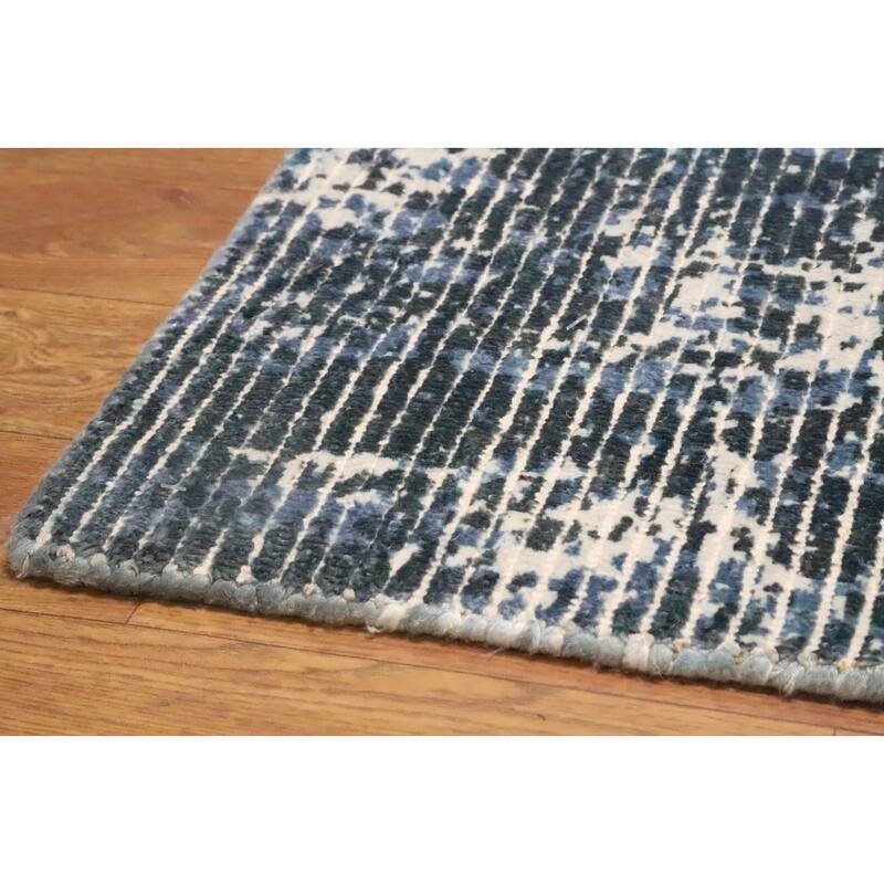 Hand Knotted Oriental Viscose Silk Carpet Modern Abstract Multi-Colored Abstract Area Rug - 4' 0'' X 2' 0''
