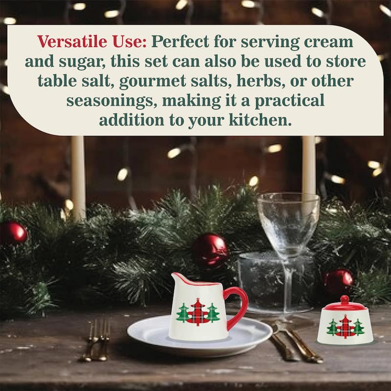 Amici Home Christmas Tree Sugar and Creamer Set - 8 oz