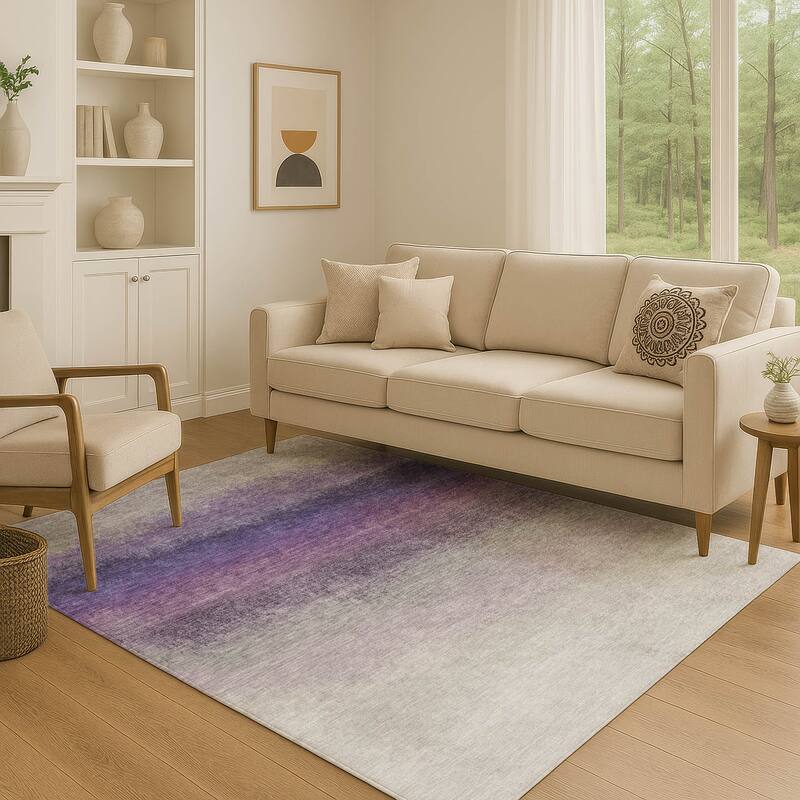 Premium Washable Super Soft Abstract Ombre Mayfield Rug - Lavender - 2'6" x 3'10"