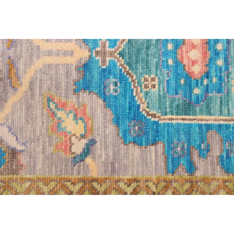 ECARPETGALLERY Hand-knotted Modern Oushak Grey Wool Rug - 10'2 x 14'0