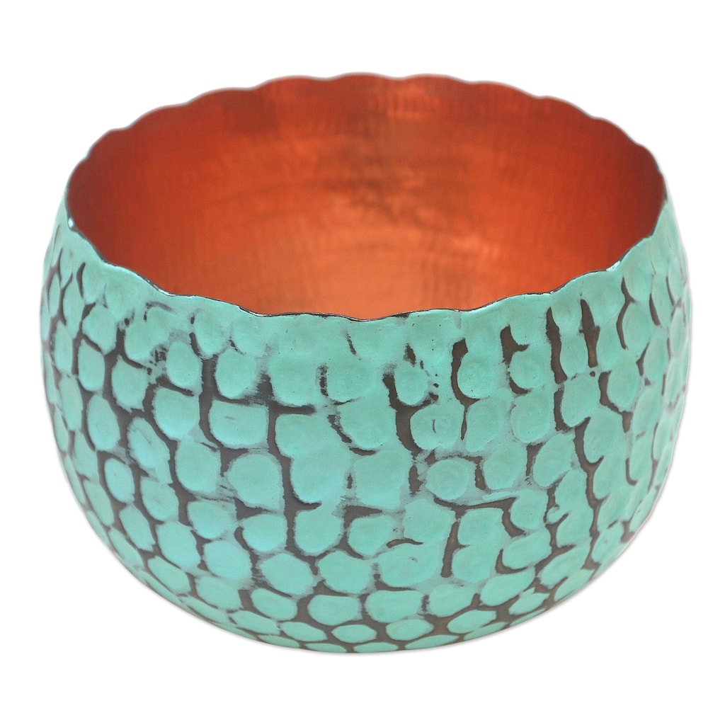 Novica Handmade Antiqued Java Copper Decorative Bowl