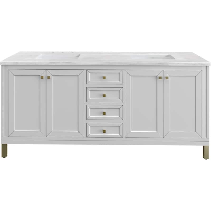 James Martin Vanities 503-V72-3AF Chicago 72" Free Standing Double - Glossy White