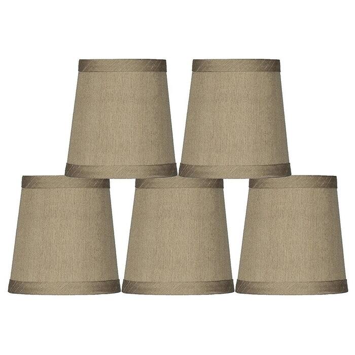 Mini Faux Silk Chandelier Lamp Shade, Clip On, 4 inch Bottom Diameter, 4.75" Height