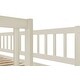 preview thumbnail 9 of 8, Cream Wooden Twin over Full Stairway Bunk Bed with Trundle