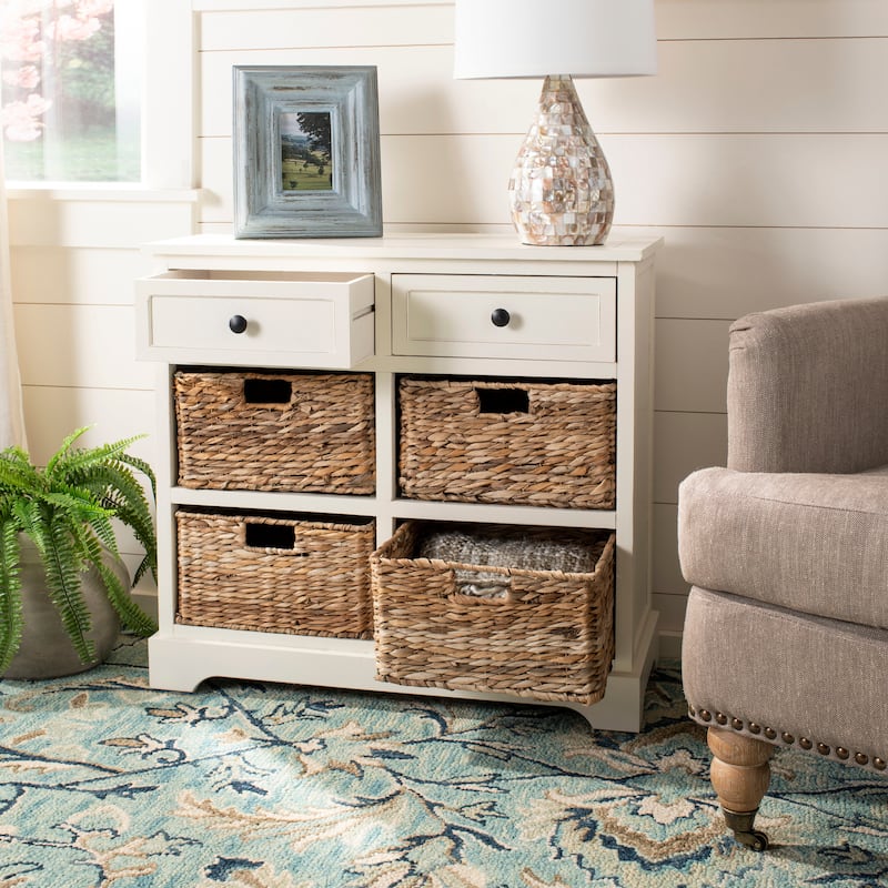 SAFAVIEH Ardelia 6-Drawer Grey Storage Unit (Fully Assembled) - 29.9 x 13 x 26 - 30Wx13Dx26H - Distressed Cream