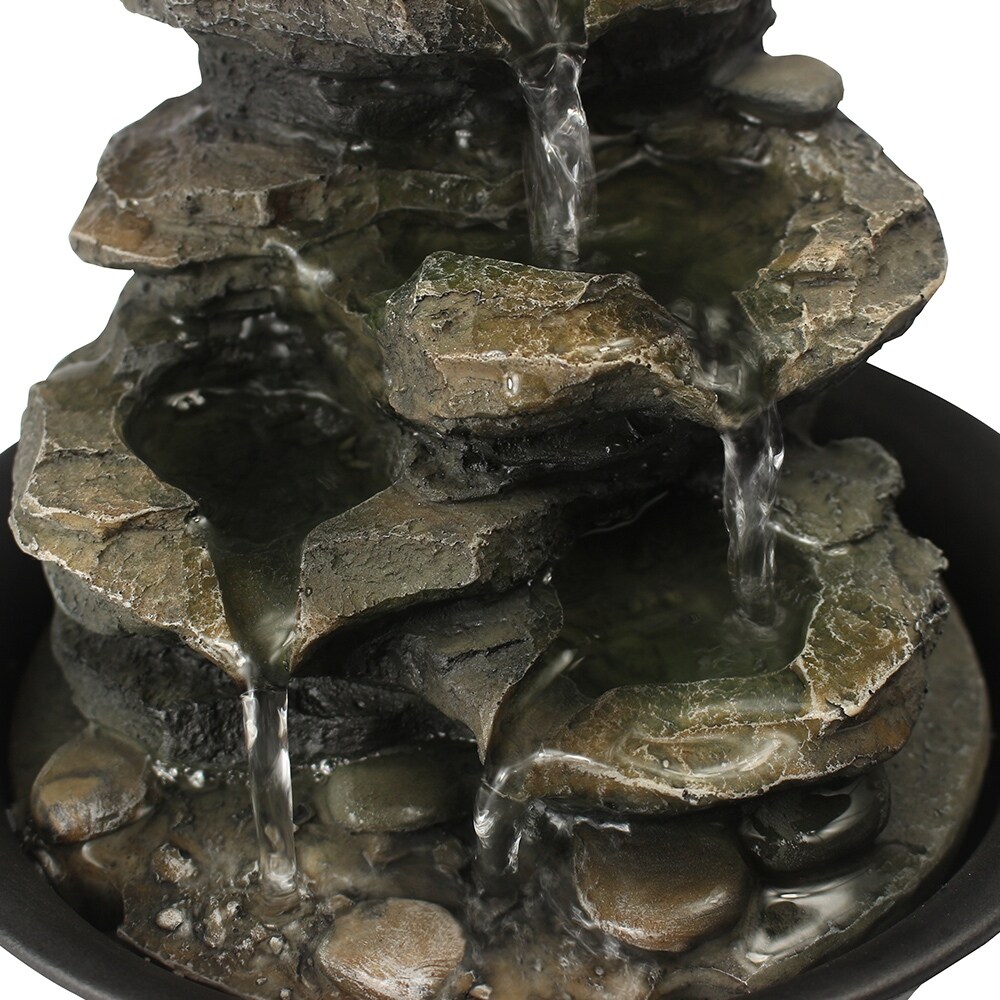 8.3-inch H 4-Tier Cascading Rock Falls Tabletop Water