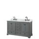 Option Dark Gray, Black Trim, White Carrara Marble Top