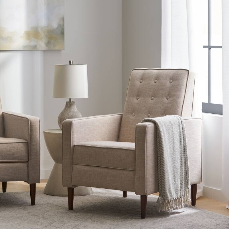Mid-Century Modern Recliner, UpholAstered Recliner With Beech Wood Legs