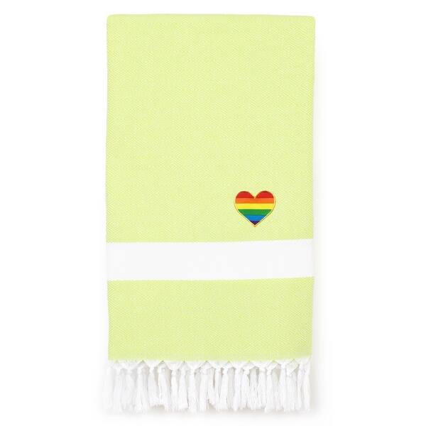 Authentic Hotel And Spa 100 Turkish Cotton Diamond Cheerful Rainbow Heart Pestemal Beach Towel Overstock 31523526