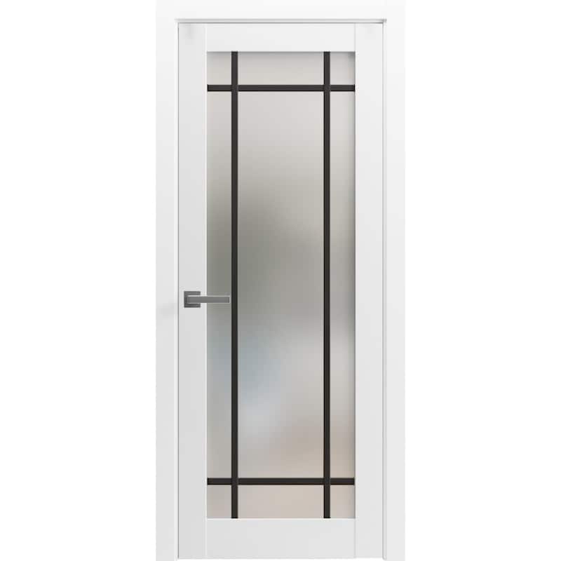 Solid French Door 18 x 80 Planum 2112 White Silk| Bathroom - White - 32" x 84"
