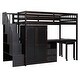 preview thumbnail 47 of 58, Twin Size Multifunctional Loft Bed with Wardrobe With Shelves,A Side Desk With 2 Drawers,A Movable Table