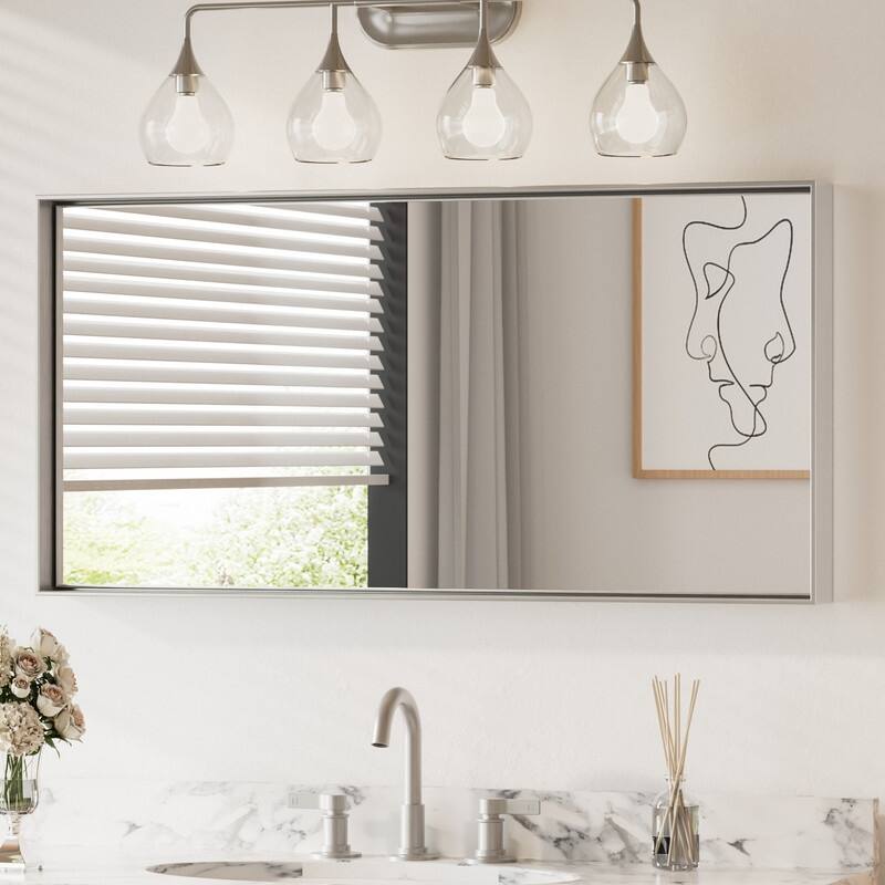 Keonjinn Aluminum Framed Wall Mount Bathroom Vanity Mirror