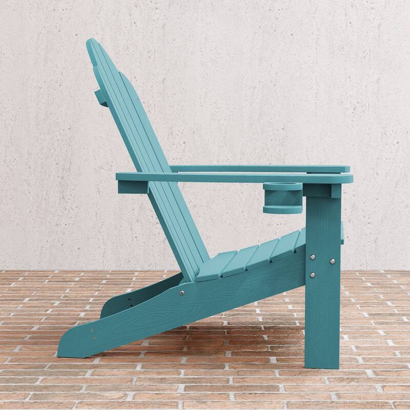 LUE BONA Patio HDPS Adirondack Chair Plastic Weather Resistant Outdoor Chairs Set of 4 - 30 in.W x 35 in.D x 36.5 in.H