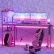 preview thumbnail 9 of 54, 61" Gaming Desk Computer Desk with LED Lights Storage Shelves and Side Bag Home Office Desk